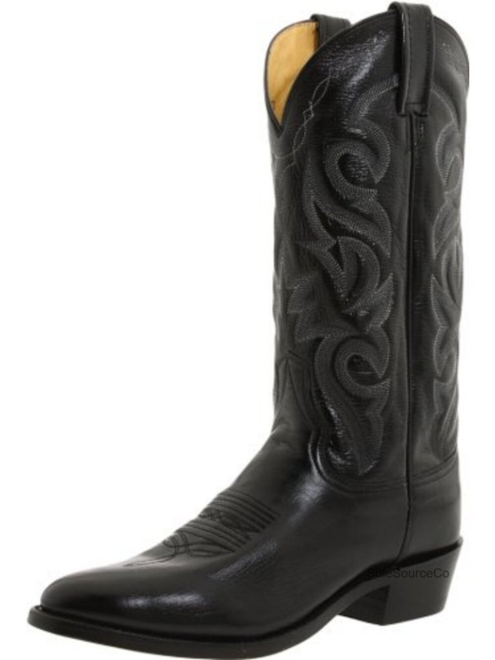 Dan Post Men's Leather Western Boots Round Toe Pull-On Embroidered